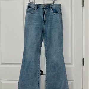 Abercrombie & Fitch ultra high rise flare jeans in long.